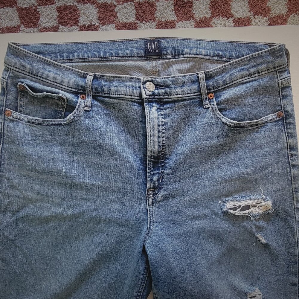 Gap Women's Distressed Denim High Rise Cigarette 16r | 33